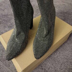 Black and rhinestone boots